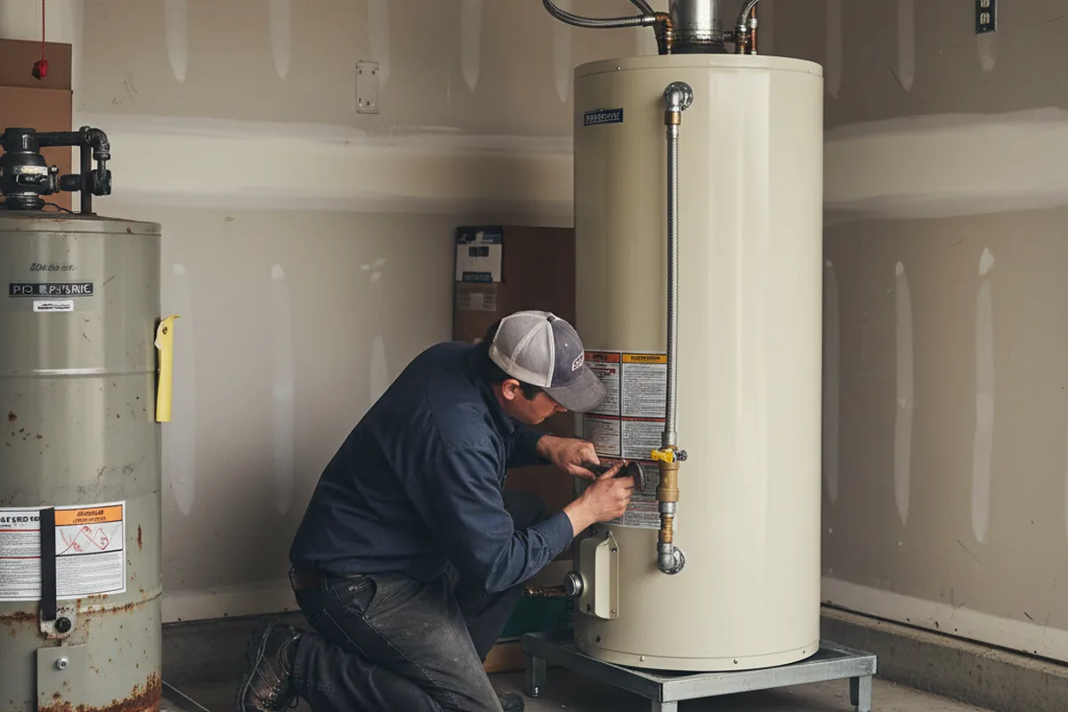 Water heater and shutoff valve replacement in Emerson